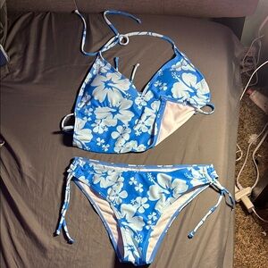 Blue Floral Bikini Set
